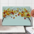 thumbnail image 1 of Fall Cutting Board, Image of Canadian Maple Tree Leaves in Autumn Season Soft Reflection Effects, Decorative Tempered Glass Cutting and Serving Board, Large Size, Orange White, by Ambesonne, 1 of 1