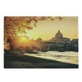 thumbnail image 1 of Fall Cutting Board, Sunset at Tiber River St Peter Rome City Italy Europe Romantic Image Print, Decorative Tempered Glass Cutting and Serving Board, Large Size, Marigold Yellow Black, by Ambesonne, 1 of 1