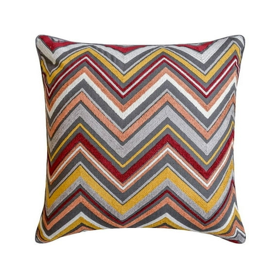 Fall Décor Throw Pillow cover Burgundy 16"x16" (40x40 cm) Velvet Cut Velvet, Chevron, Burgundy Pillow Cover For Sofa Chouch, Hotels, living, Bed Room, Chevron Modern Style - Amber Chevron