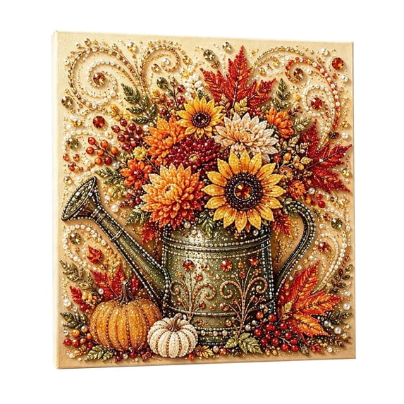 Fall DIY Craft Kit Diamond Painting Set â 8" Autumn Floral Art Project for & Adults Creative Hobby Fall Decorations