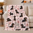 thumbnail image 1 of Fall Dachshund Dog Pumpkin Art autumn celebration, Playful Pet Portrait Pattern, Soft Flannel Blanket for Living Room and Reading Nook, Dog Lovers autumn celebration Gift, Pet Lover Home Decor, 1 of 9