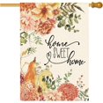 thumbnail image 1 of Fall Dahlia Sweet Home Welcome Garden Flag 28 x 40 Inch Double Sided Autumn Thanksgiving Pumpkin Burlap Large Yard House Flag Farmhouse Seasonal Holiday Patio Outdoor Outside Decoration, 1 of 6