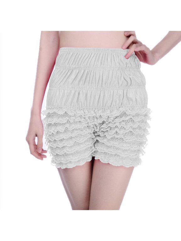 Fall 2024 UTSJKR Women Ruffle Shorts High Waist Safety Pants Bloomers Petticoat Shorts Underpants Knickers Lace Shorts Intimates