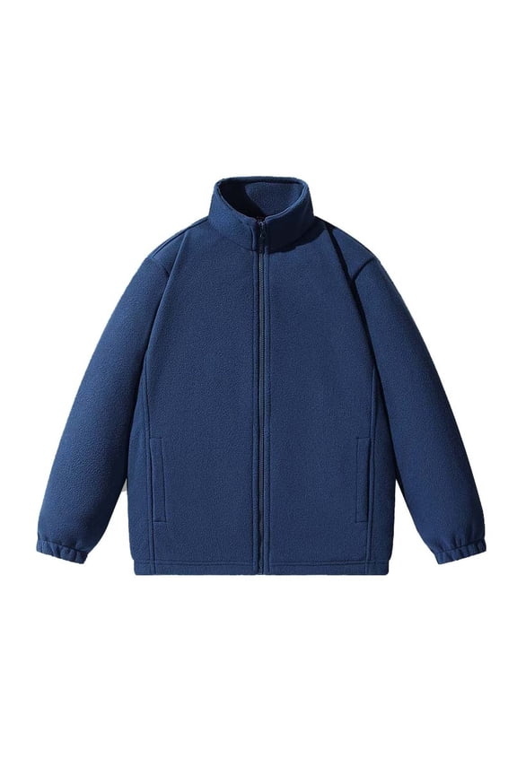 Fleece Jacket Men Full Zip Performance Jackets Stand Collar Sweatshirt Outwear Thermal Clothes with Pockets