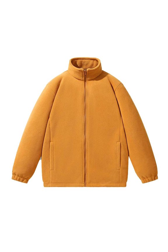 Fleece Jacket Men Full Zip Performance Jackets Stand Collar Sweatshirt Outwear Thermal Clothes with Pockets