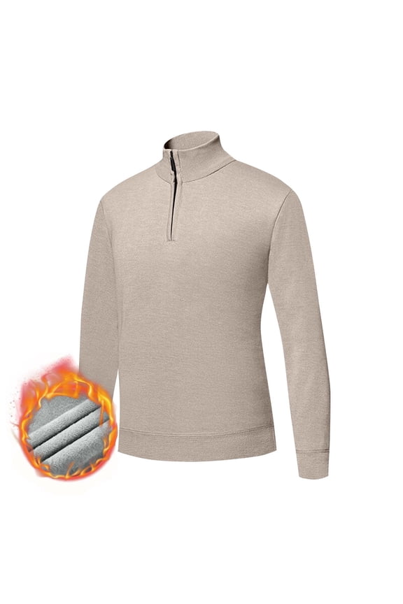 Men's Dry-Fit Active Quarter Zip Long Sleeve Athletic Performance Pullover Fashion Stand Collar Elasticity Base Layer