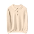 thumbnail image 1 of Men's Fashion Knit Polo Sweaters, Lightweight Casual Long Sleeve Knitwear Quarter Button Collar Lapel Sweater Tops, 1 of 9