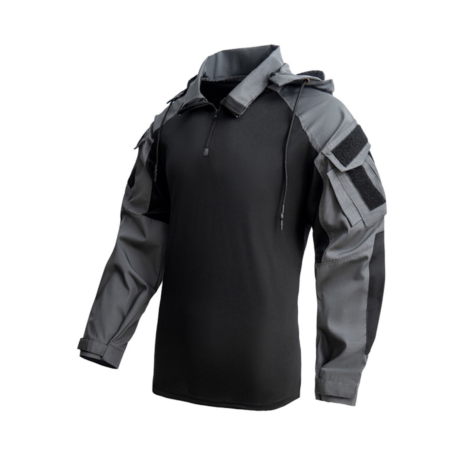 Men's Vintage Outdoor Tactical Lace-Up Hooded T-Shirt