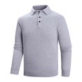 thumbnail image 1 of Mens Knit Polo Shirts Casual Long Sleeve Collared Work Shirt Button Down Golf Shirts Thermal Undershirt Base Layer, 1 of 6
