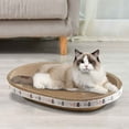 thumbnail image 1 of Oval Cardboard Cat Scratcher Bed Lounger Couch for Indoor Cats, Corrugated Cat Scratching Pad Box Durable, Cat Scratch Lounge Furniture Protection (16.93 Inch), 1 of 6