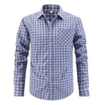 thumbnail image 1 of Plaid Western Shirts for Men Long Sleeve - Mens Button Down Office Shirt Business Casual Workwear with Chest Pocket 2025, 1 of 5