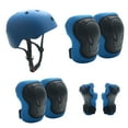 thumbnail image 1 of Skateboard Bike Helmet for Adults Adjustable Knee Elbow Pads Wrist Guards Protective Gear Helmets Set Teens for Bicycle Cycling Skate Scooter Bicycle Helmet (Blue), 1 of 4