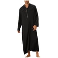 thumbnail image 1 of Under $10 Men Long Sleeve Kaftan Thobe Muslim Men Thobe Big and Tall Kaftan Men Thobe with Pocket, 1 of 4