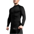 thumbnail image 1 of Under $10 Men's Long Sleeve Compression Shirts, Mock Neck Athletic Workout T Shirt, Rash Guard Base Layer Undershirt Tops, 1 of 4