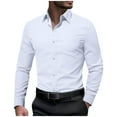 thumbnail image 1 of Under $10 Mens Dress Shirts Lapel Slim Fit Button Down Shirt Long Sleeve Wedding Prom Dinner Formal Shirts with Pockets, 1 of 8