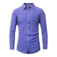 thumbnail image 1 of Under $10 Mens Dress Shirts Striped Button Down Long Sleeve Wrinkle Free 4-Way Stretch Business Collared Work Casual Shirt, 1 of 8