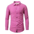 thumbnail image 1 of Under $10 Mens Dress Shirts Striped Button Down Long Sleeve Wrinkle Free 4-Way Stretch Business Collared Work Casual Shirt, 1 of 8