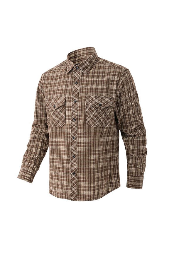 Under $10 Mens Fashion Plaid Shirt Long Sleeve Button Down Shirt Lapel Cardigan Casual Tops Loose Comfy Tops with Chest Pockets