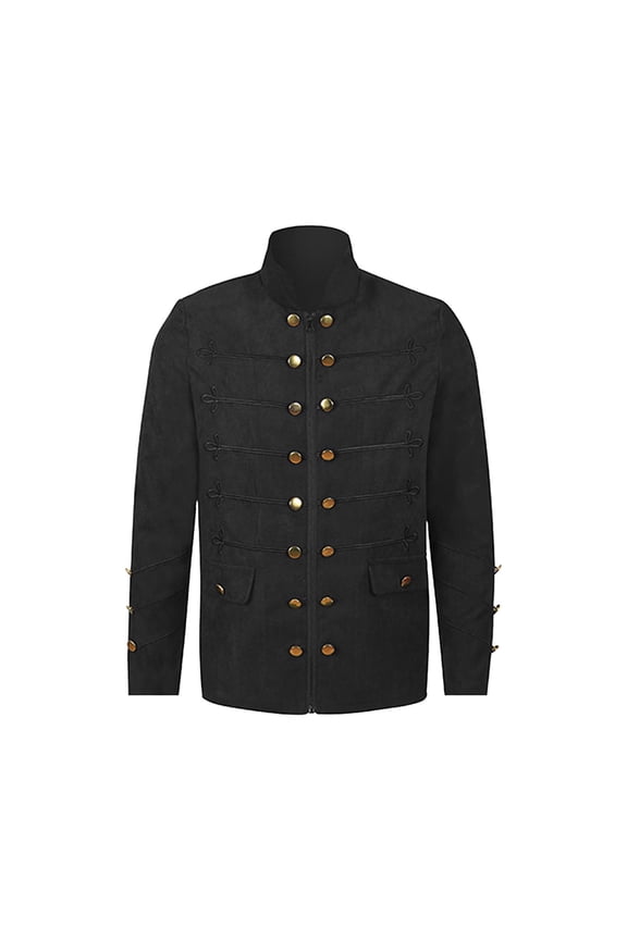 Under $10 Mens Medieval Jacket Court Prince Jacket Vintage Gothic Jackets Stand Collar Coat Slim Fit Blazer Jackets