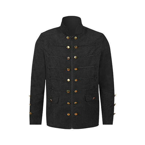 Under $10 Mens Medieval Jacket Court Prince Jacket Vintage Gothic Jackets Stand Collar Coat Slim Fit Blazer Jackets