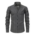 thumbnail image 1 of Under $10 Mens Plaid Dress Shirts Casual Slim Fit Long Sleeve Button Down Gingham Daily Shirt Regular Fit Lapel Work Shirts, 1 of 3