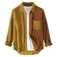 thumbnail image 1 of Under $10 Mens Shacket Patchwork Long Sleeve Button Down Corduroy Shirts for Men, 1 of 3