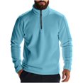 thumbnail image 1 of Under $10 Stand Collar Half Zip Long Sleeve Sweater Men Trendy Casual Solid Color Top Pullover Athletic, 1 of 9