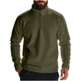 thumbnail image 1 of Under $10 Stand Collar Half Zip Long Sleeve Sweater Men Trendy Casual Solid Color Top Pullover Athletic, 1 of 9