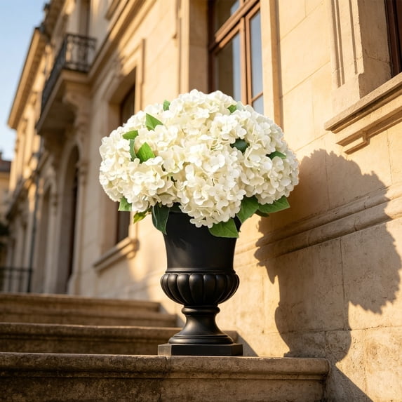 Fall Decor,1 Pcs Hydrangea Artificial Flowers Outdoor Bouquets, UV Resistant Faux Hydrangeas Flowers for Table Vase Centerpieces Outside Party Wedding Baby Shower Home Outdoor Decor