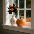 thumbnail image 1 of Fall Decor Artificial Flowers 15.75in Fall Artificial Maple Leaves Branches with Pumpkins,Home Pumpkin Decoration Faux Silk Fall Leaves Stems Bundles for Thanksgiving Home Indoor Outdoor, 1 of 6