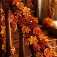thumbnail image 1 of Fall Decor Artificial Maples Leaf Pumpkin Garland Autumn Maple Vines Garland Thanksgiving Halloween Harvest Decorations for Home Porch Mantle Fireplace Farmhouse Outdoor Indoor - (C), 1 of 9
