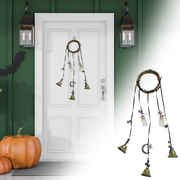 Fall Decor Suncoda Fall Leaves Decor Rattan, Halloween Witch Bells Pendants Rattan Wind Chimes Witches Pray Crystal Wind Chimes Home Decoration