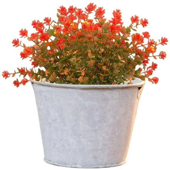 Fall Decor,Fall Decorations For Home,Artificial Mums For Outdoors,Faux Mums For Outdoor Planters,Uv Resistant No Fade For Outside Home Indoor Planter Porch Garden Yard Autumn Decor(Without A Basin)