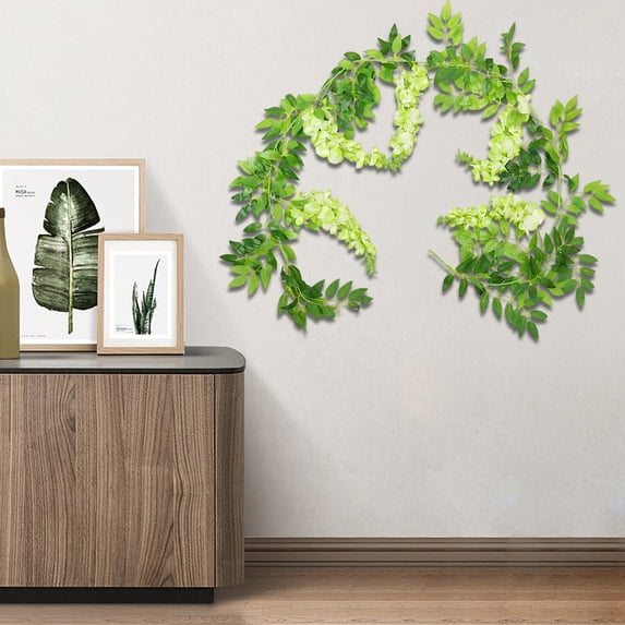 Fall Decor - Fall Garland Simulation Wisteria Flowers Rattan Decorative Flowers Plastic Vines Flowers Strings Air-conditioning Ducts Blocking Winding Hanging Flowers for Halloween Party Supplies