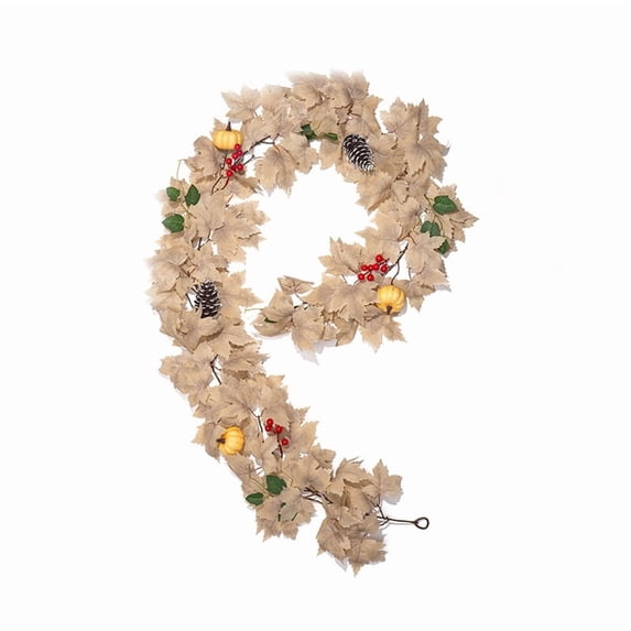 Fall Decor, Fall Maple Leaf Garland, Fake Leaves, Autumn Decor - 6.4Ft Faux Vine Decoration for Wall Door Fireplace Fall Party Home Indoor Outdoor Home Decor