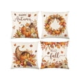 thumbnail image 1 of Fall Decor Fall Thanksgiving Pillow Covers 18x18 Inch Set of 4 Fall Pumpkin Cushion Case Fall Throw Pillows Covers Autumn Farmhouse Decor Cushion Pillow Cover For Porch Sofa Couch Bed Livingroom, 1 of 6