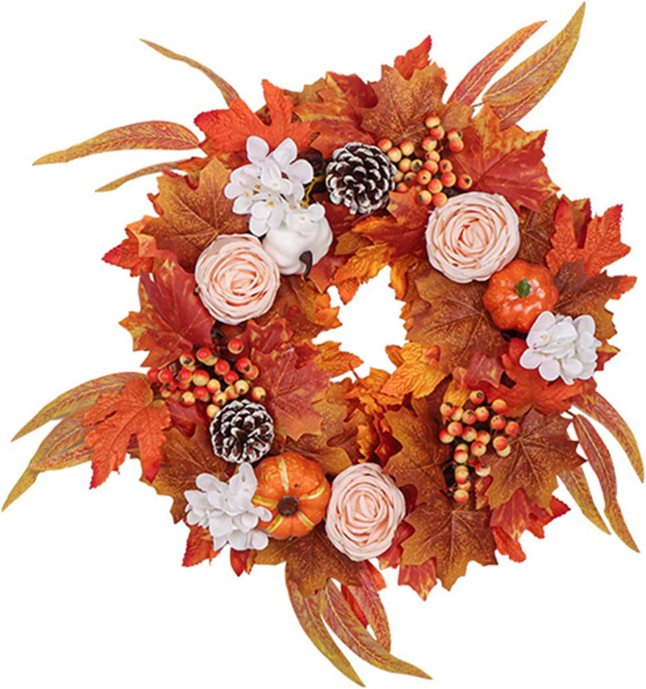 Fall Decor, Fall Wreaths for Front Door Outside, 18" Autumn Wreath with ...