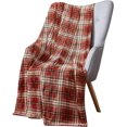 thumbnail image 1 of Fall Decor Farmhouse Throw Blanket: Soft Burnt Orange Plaid Design Accent for Sofa Couch Chair Bed Dorm, 1 of 5