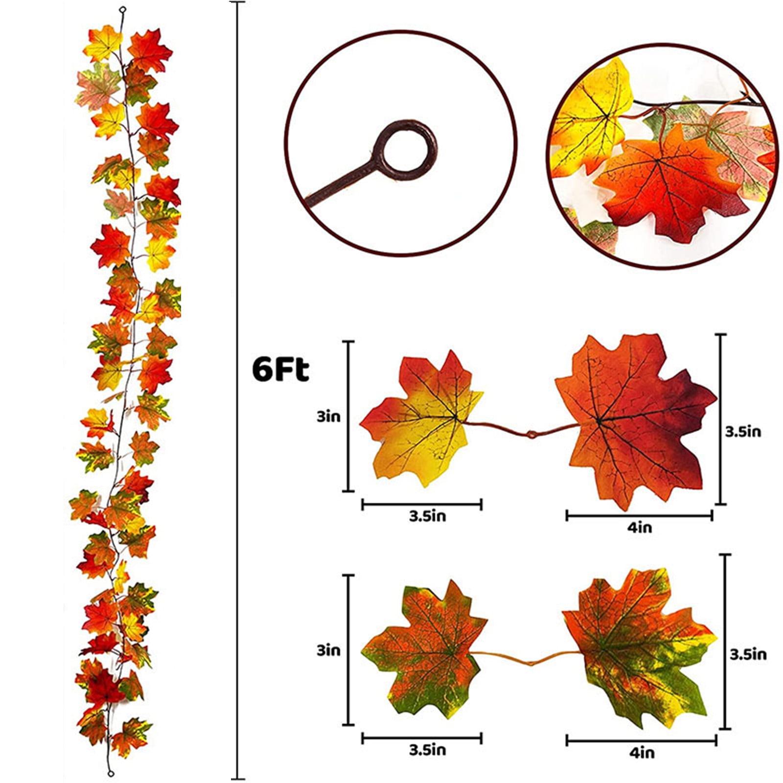 Fall Decor Festival Maple Leaf Rattan Decoration Christmas Party Wall