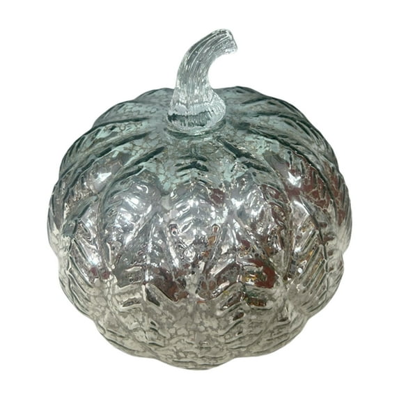 Fall Decor Glass Pumpkin Lights, Lighted Mercury Glass Pumpkins for Fall Halloween Thanksgiving Decorations Gifts for Home Decor