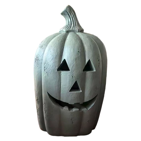 Fall Decor Halloween Decor Handmade Terracotta Pumpkin Jack O' Lantern with Flameless Candle Vintage Autumn Farmhouse Table Decorations for Home Indoor Outdoor Porch Mantel Halloween Lights