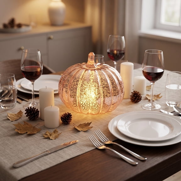 Fall Decor - Halloween Decorations-Glass Pumpkin Featuring Timed Halloween Hot Selling LED Pumpkin Lights