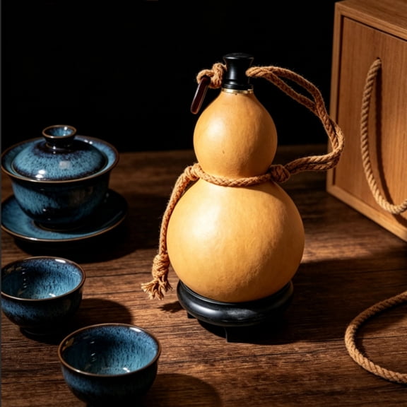 Fall Decor - Halloween Decorations-Natural Gourd Beverage Container Water Bottle Role Playing Props For Daily Drinking Use Outdoor Housewarming Symbolize Bring In Wealth And Treasure