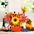 thumbnail image 1 of Fall Decor,Halloween Thanksgiving Pumpkin Decor Artificial Maple Leaves Pumpkin Berry Table Decorations Faux Flowers Autumns Thanksgiving Halloween Home Decorations Dining Table Ornaments, 1 of 6