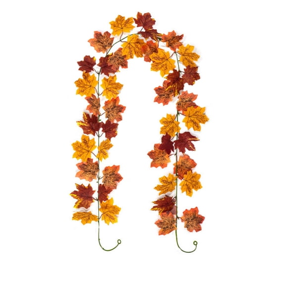 Fall Decor for Home, Maple Leaf rattan, 200Cm Artificial Fall Leaves, Halloween Hanging Decor, Perfect for Door, Mantel, Porch, and Indoor Outdoor Seasonal Decoration