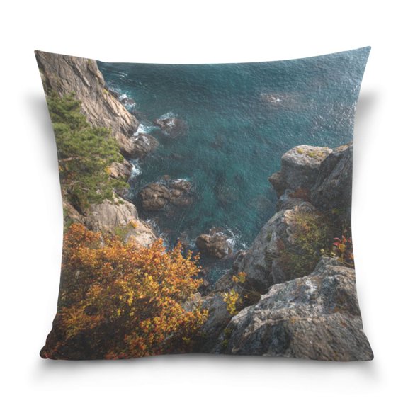 Fall Decor House Decor Pillow Covers 18*18in Crystal Velvet Sofa Cover Soft and Comfortable Shrink-Resistant Holiday Gifts Late Autumn Scenery