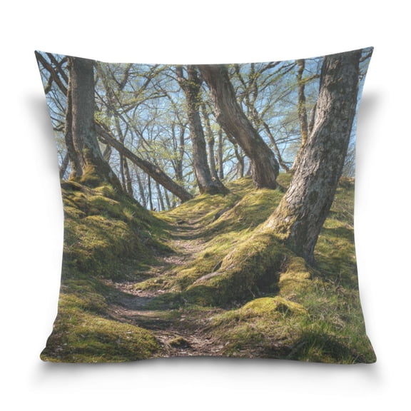 Fall Decor House Decor Pillow Covers 18*18in Crystal Velvet Sofa Cover Soft and Comfortable Shrink-Resistant Holiday Gifts Quiet Forest