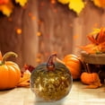 thumbnail image 1 of Fall Decor Illuminated Pumpkin Starry Night Glass Pumpkins Battery Operated for Halloween and Thanksgiving Christmas Home Indoor Party Decoartion 6 Inch,Gold, 1 of 6