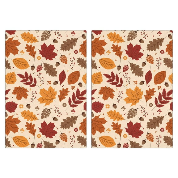 Fall Decor Kitchen Towels 2 Pack - Absorbent Maple & Pumpkin Tea Towels, Farmhouse Style Hand Drying