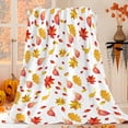 thumbnail image 1 of Fall Decor Leaves Throw Blanket Autumn Yellow and Red Fall Leaf Blanket Cozy Soft Lightweight Flannel Plush Blankets for Bed Couch Living Room Sofa Chair,50x60 Inch, 1 of 6